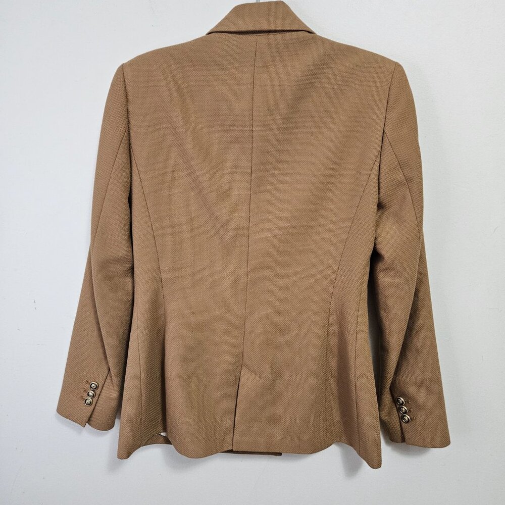 Zara Double Breasted Tailored Blazer Jacket Sz S Camel Tan 2753/225 - Picture 8 of 9